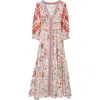 Camilla Shirred Waist Linen Maxi Dress In A Kitsch In Time