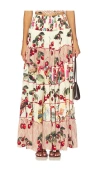 Camilla Silk Shirred Waist Tiered Circle Skirt Notes From The Road In Multi