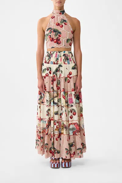 Camilla Shirred Waist Tiered Circle Skirt Notes From The Road In Multi