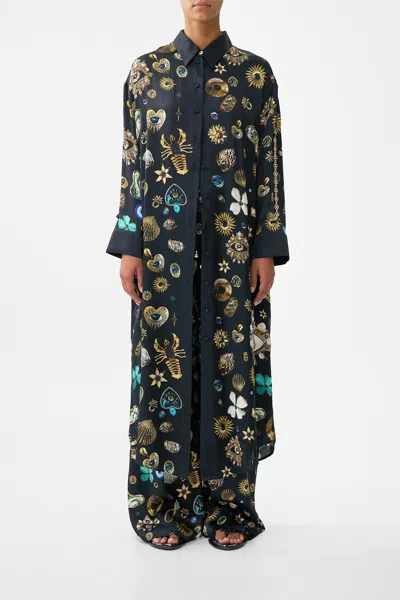 Camilla Shirt Dress With Back Button Detail Amulets And Alchemy In Black