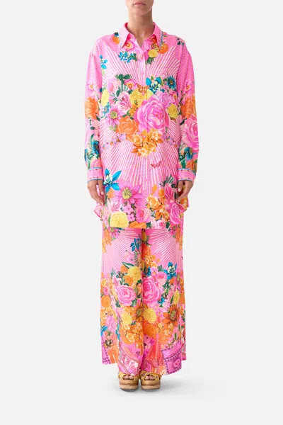Camilla Shirt Tunic With Pockets Illustration Nation In Pink