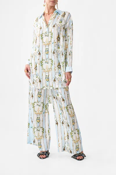 Camilla Shirt Tunic With Side Buttons Venus On A Vespa In White