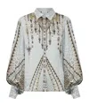 Camilla Split Sleeve Blouse Sahara Starlet In Gray