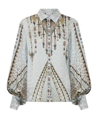 CAMILLA SHIRT WITH SLIT SLEEVES
