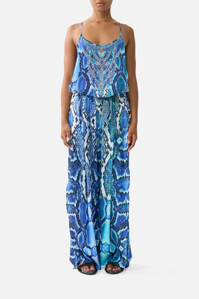 Camilla Shoestring Strap Jumpsuit The Sapphire Serpent In Blue