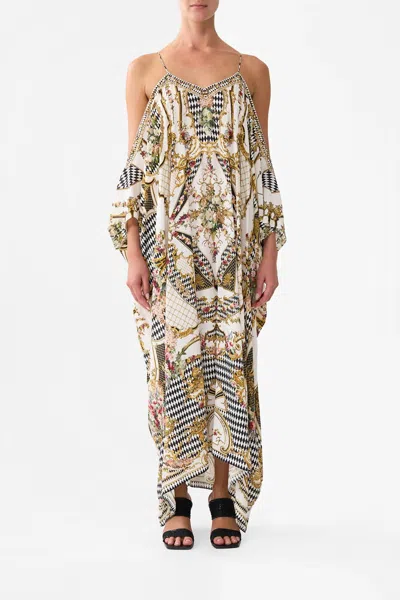 Camilla Shoestring Strap Kaftan In Rococo Glow In Multi