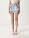 Camilla Hemline Shorts With Floral Pattern And Belt In Blue