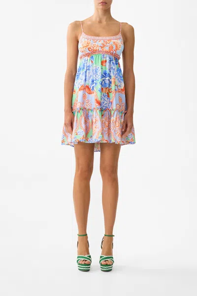Camilla Short Dress With Jersey Bodice Topkapi Pop In Multi