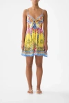 Camilla Short Dress With Tie Front Sultanahmet Summer In Yellow
