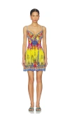 Camilla Short Dress With Tie Front Sultanahmet Summer In Multi