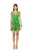 Camilla Short Flared Dress With Hardware Good Vibes Generation In Green