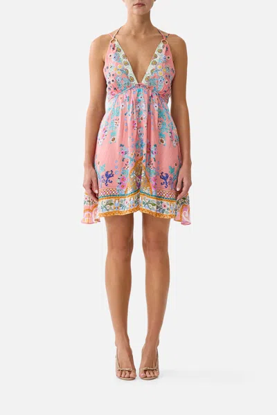 Camilla Short Flared Dress With Hardware Howdy Gaudi In Multi