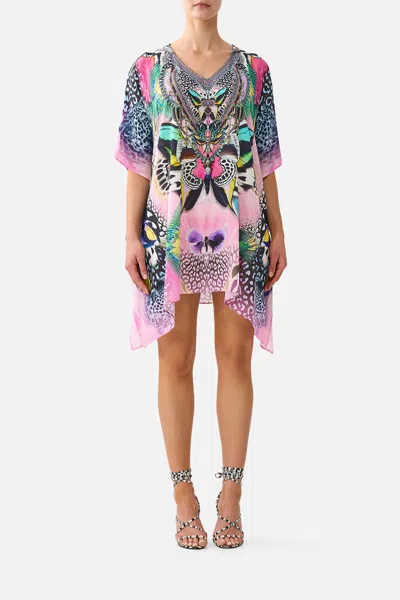 Camilla Short Hooded Kaftan Millamorphosis In Pink