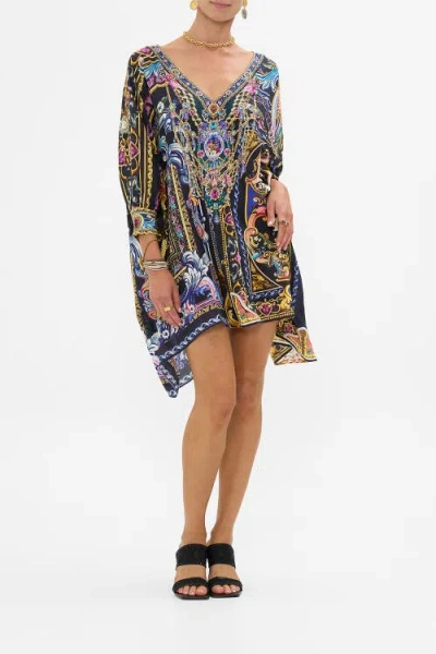 Camilla Short Kaftan With Cuff Basked In Baroque In Multi
