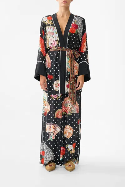 Camilla Short Kimono Wrap Jacket In Daughters Of Duende In Multi