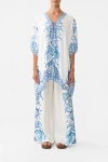 Camilla Short Lace Up Kaftan Isnik Lullaby In White