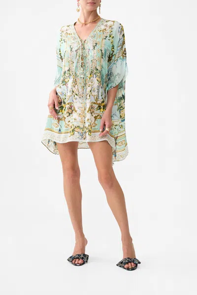 Camilla Short Lace Up Kaftan Venus On A Vespa In Green