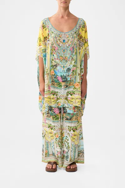 Camilla Short Round Neck Kaftan Tales Of Topkapi Palace In Yellow