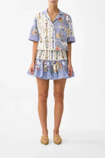 Camilla Short Shirred Skirt In Multi