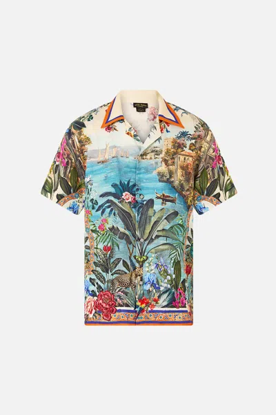 Camilla Short Sleeve Cabana Shirt Bodrum Botanicals In Multi