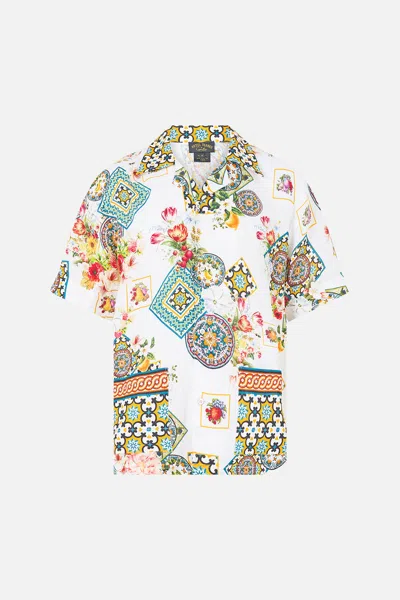 Camilla Short Sleeve Cabana Shirt Magic Of The Mercado In Multi