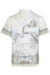 Camilla Short Sleeve Camp Collared Shirt In White