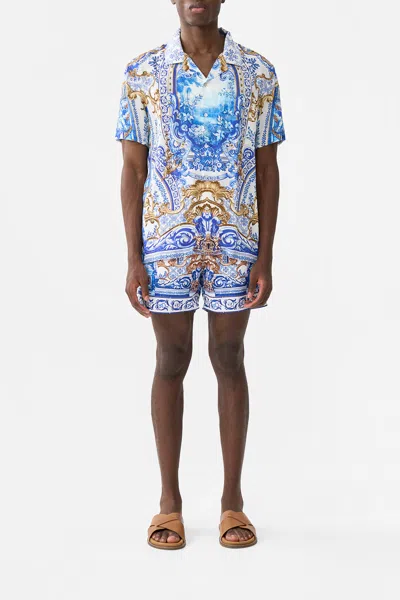 Camilla Short Sleeve Camp Collared Shirt Azul Adventures In Blue