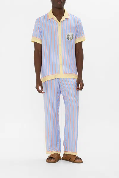 Camilla Short Sleeve Camp Collared Shirt Botanical Ballads In Multi
