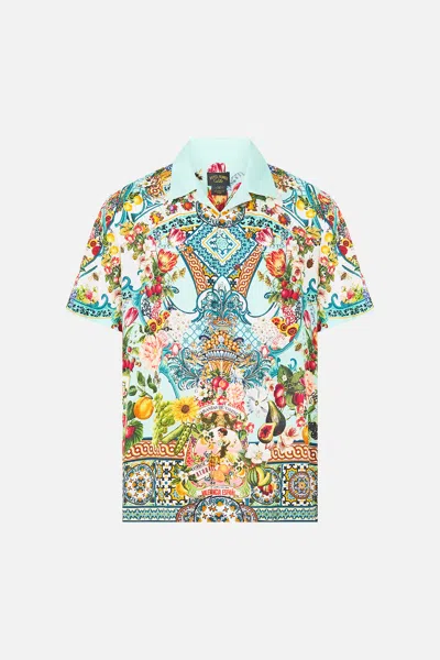 Camilla Short Sleeve Camp Collared Shirt Magic Of The Mercado In Multi