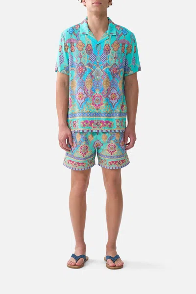 Camilla Short Sleeve Camp Collared Shirt The Concubines Corridor In Multi