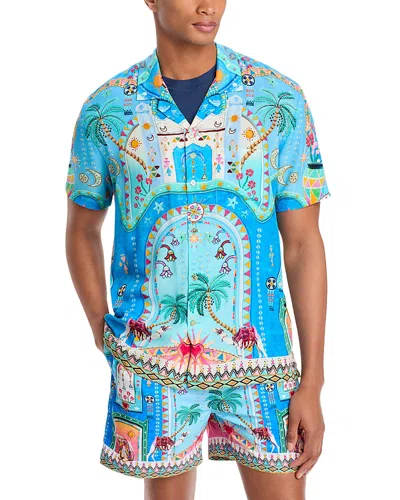 Camilla Short Sleeve Camp Shirt In A Painted