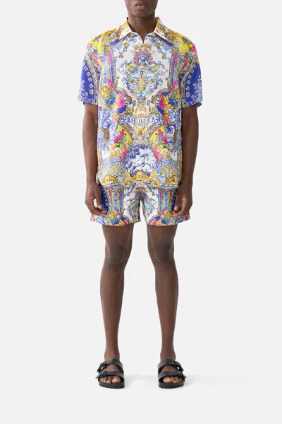 Camilla Short Sleeve Oversized Shirt España Nirvana In Multi