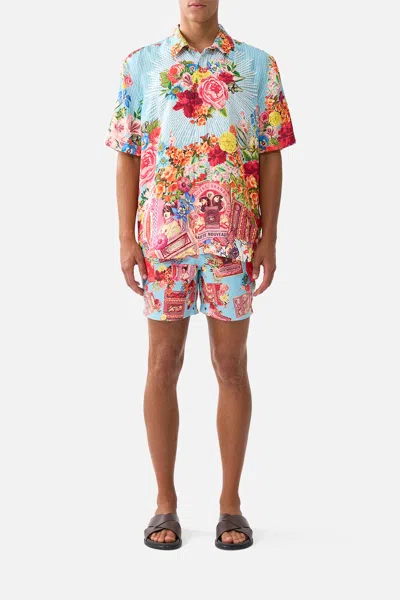 Camilla Short Sleeve Oversized Shirt Papers And Curious Capers In Multi