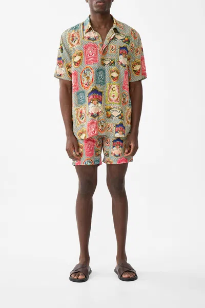 Camilla Short Sleeve Oversized Shirt Soap Opera In Multi