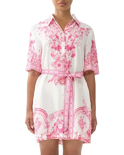 Camilla Short Sleeve Shirtdress In Pink