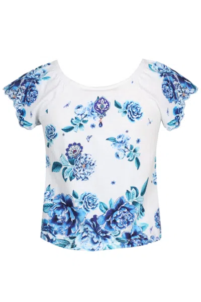 Camilla Kids' Short Sleeve Square Neck Tee In Multi