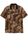 Camilla Short-sleeves Camp-collared Shirt In Brown