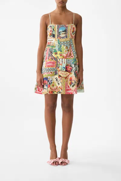 Camilla Short Square Neck Sundress Soap Opera In Yellow