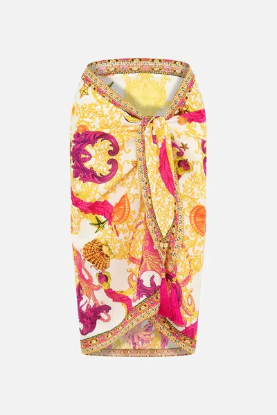 Camilla Short Tassel Sarong Squid In Multi