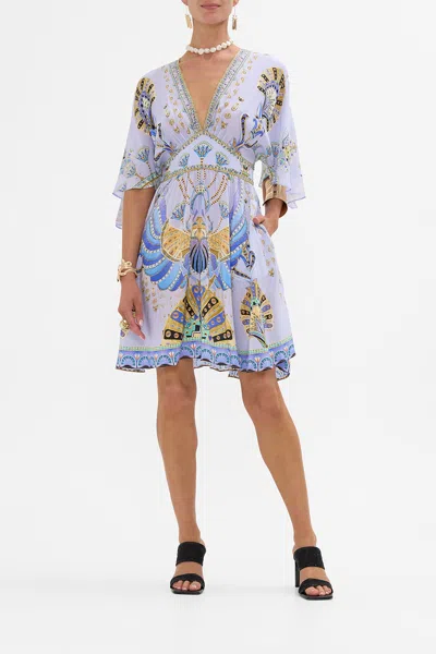 Camilla Short Waisted Dress Under Scarab Skies In Blue