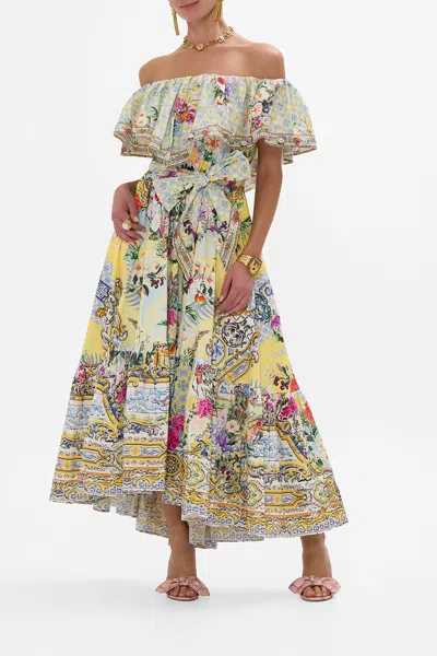 Camilla Shoulder Frill Dress Flor Fantástica In Multi
