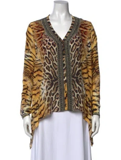 Pre-owned Camilla Silk Animal Print Blouse In Multi