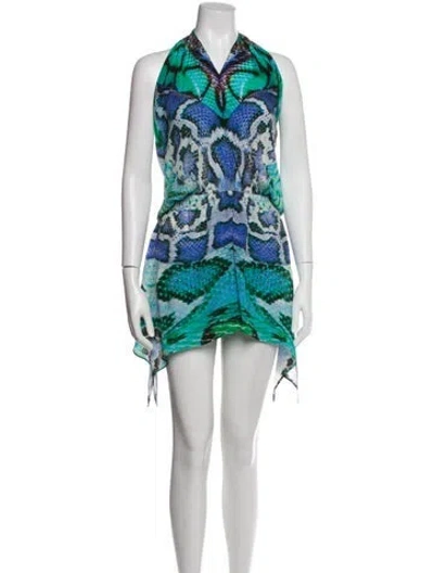 Pre-owned Camilla Silk Animal Print Jumpsuit In Blue