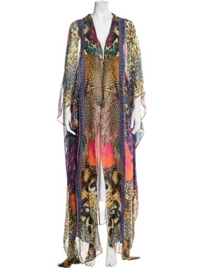 Pre-owned Camilla Silk Animal Print Nightgown In Neutrals
