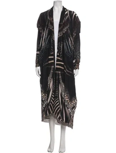 Pre-owned Camilla Silk Animal Print Robe W/ Tags In Black