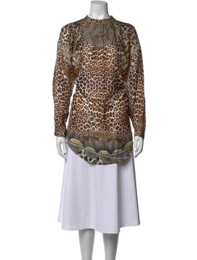 Pre-owned Camilla Silk Animal Print Top In Multicolor