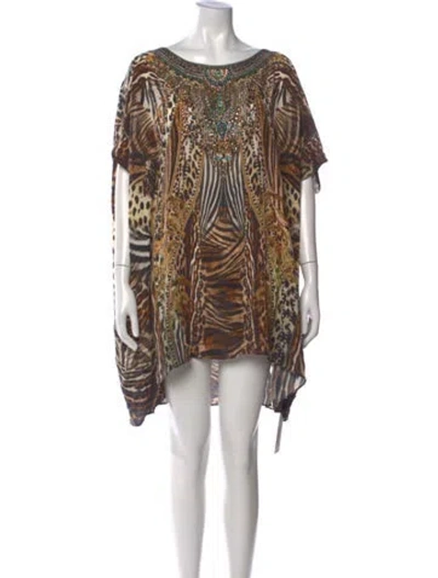 Pre-owned Camilla Silk Animal Print Tunic In Neutral