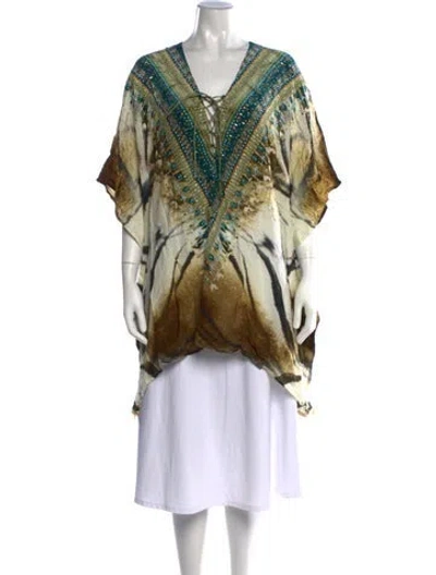 Pre-owned Camilla Silk Animal Print Tunic In Neutrals
