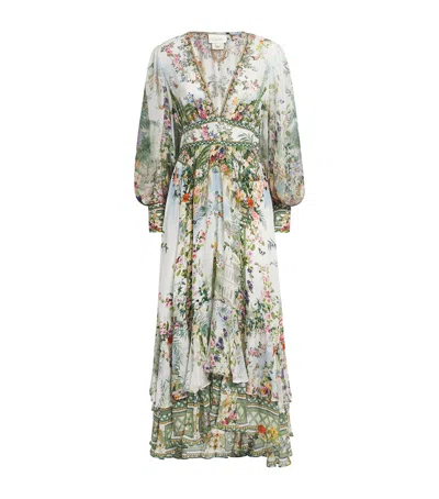 Camilla Silk Art For The Empress Midi Dress In Green