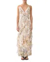 Camilla Lace-trimmed Ruffled Floral-print Silk-chiffon Maxi Dress In Multi